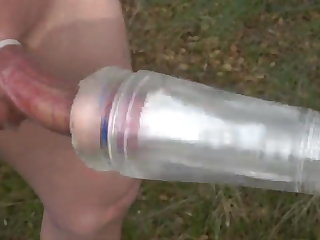 Odkryty Kumwithme outdoors, fleshlight spin milks my hard cock