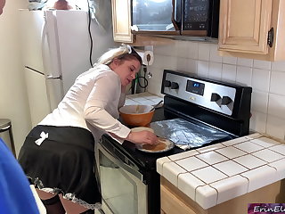 Maid The maid takes a hard cock in the kitchen